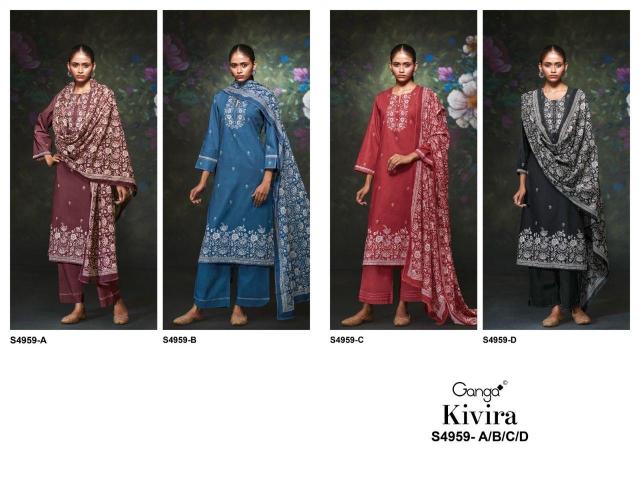 Ganga kivira 4959 unstitched dress materials wholesalers in mumbai